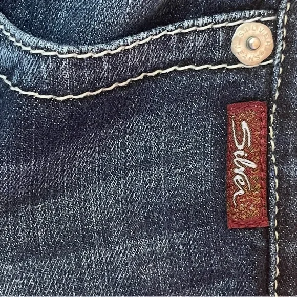Silver Jeans Suki Bootcut Stretch Denim Women’s Size 28x32 Dark Blue - Picture 6 of 12